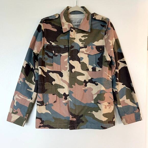 NWOT Zadig & Voltaire Kayak Pastel Camo Military Jacket Camouflage‎ Canvas Small - Picture 8 of 14